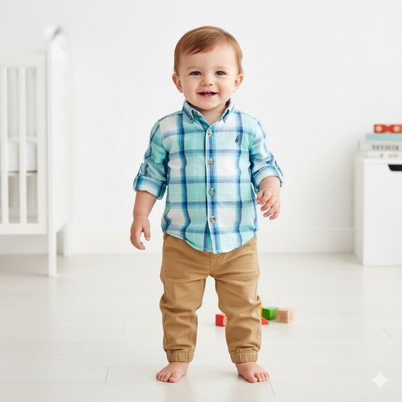 Nautica Two Piece Shirt and Pants Size 24 mo - Picture 1 of 2